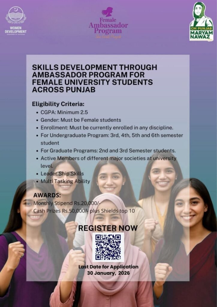 Female Ambassador Program Punjab 2026