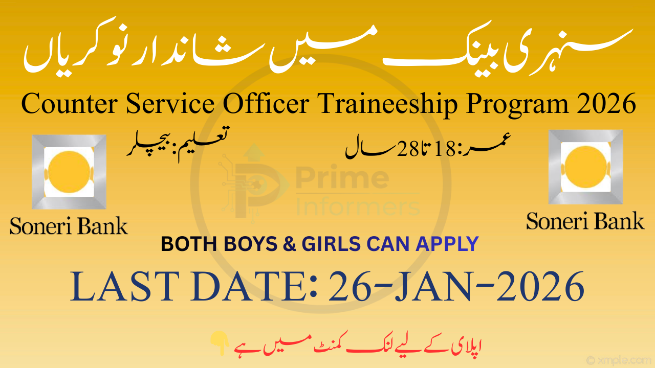 Soneri Bank Counter Service Officer 2026