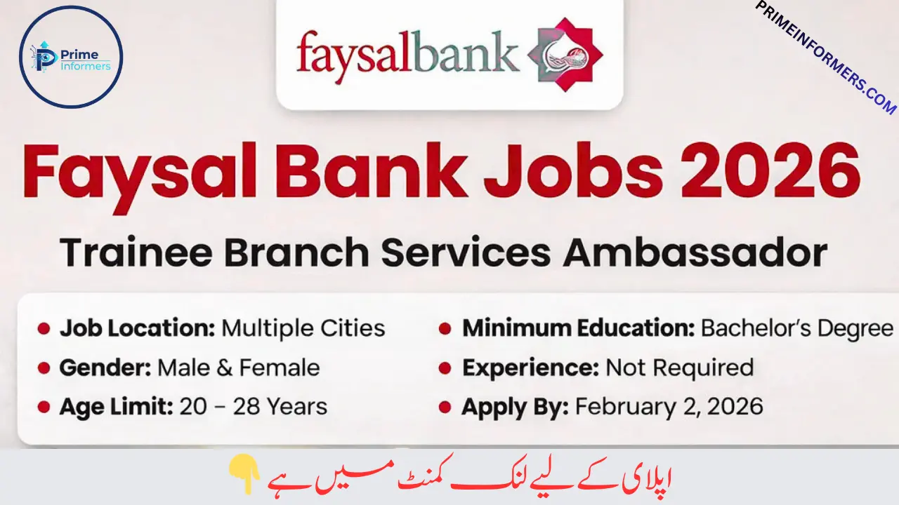 Faysal Bank Jobs 2026 Trainee Branch Services Ambassador