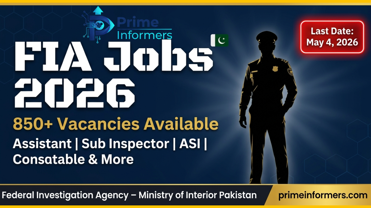 FIA Jobs 2026 – Apply Online | Assistant, SI, Constable & More